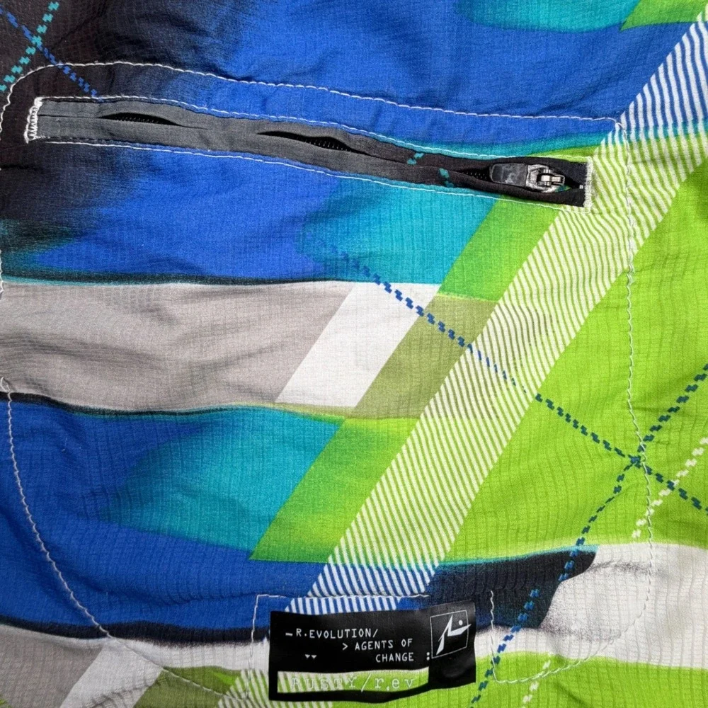 Rusty R.Evolution Mens Board Shorts Navy Blue Size 36 Surf Swim Trunks Cargo
